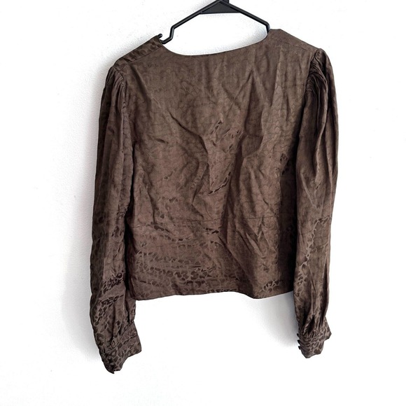 Theory Brown V-Neck Blouse - Picture 3 of 5